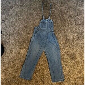 VTG GAP Factory Store Women’s L Blue Denim Overall One-Piece L Slouchy Bib flaw